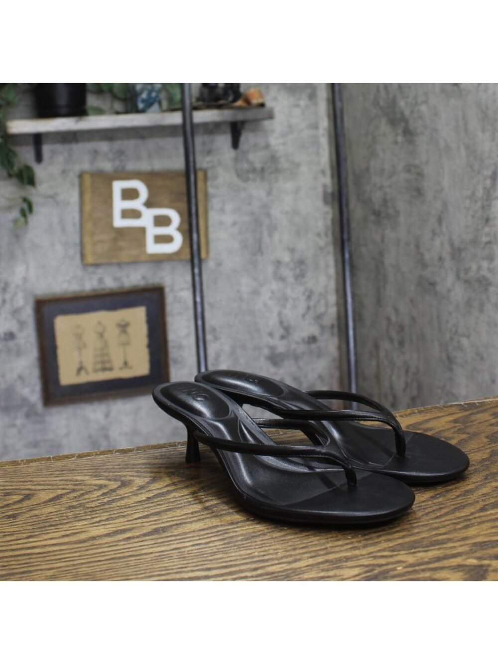 INC International Concepts Anniiee Slip-On Heel Thong Sandals Black 9M